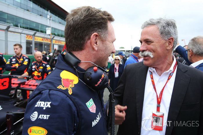 Christian Horner, Team Principal, Red Bull Racing, Chase Carey,jefe de la F1