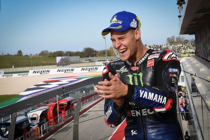 El Campeón del Mundo Fabio Quartararo, Yamaha Factory Racing celebra