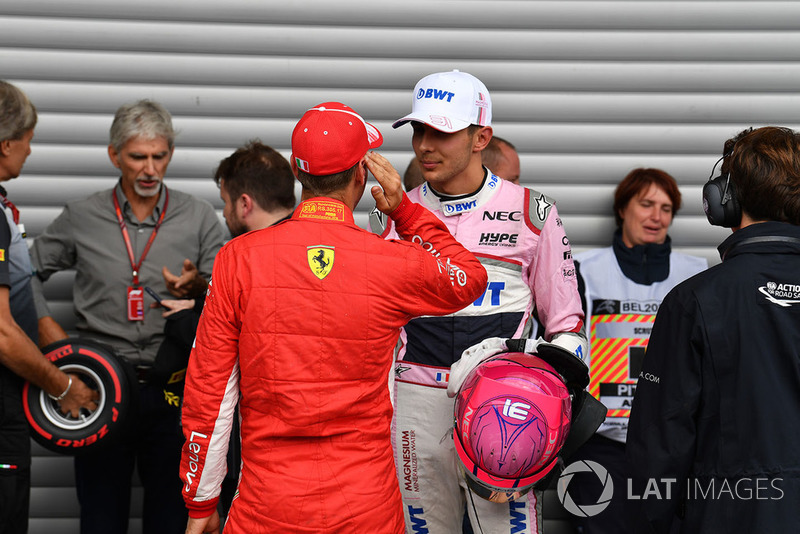 Себастьян Феттель, Ferrari, Естебан Окон, Racing Point Force India F1 Team