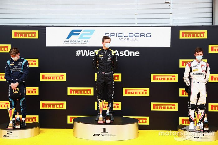 Podio: Christian Lundgaard,  ART Grand Prix, Dan Ticktum, DAMS, third Marcus Armstrong,  ART Grand Prix