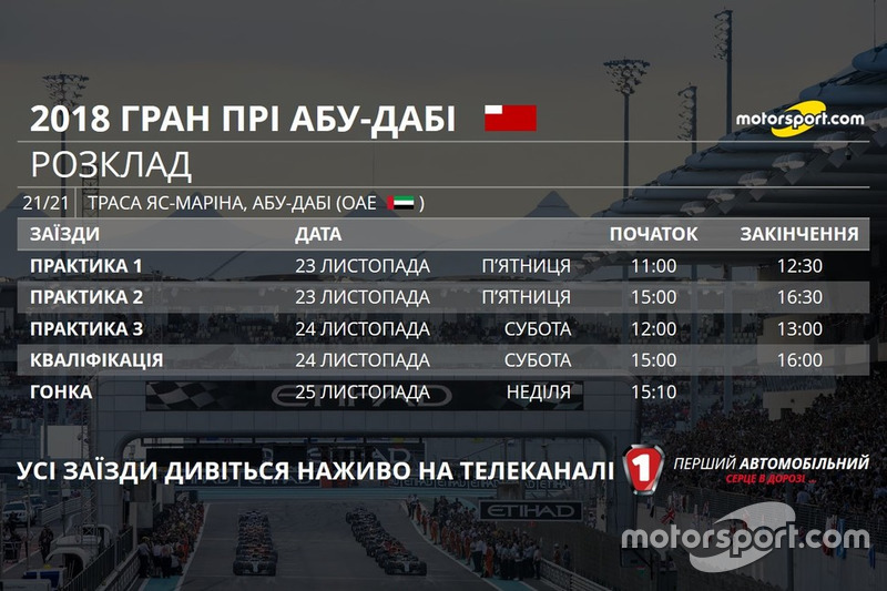 Розклад Гран Прі Абу-Дабі 2018 року