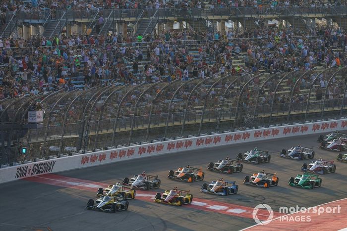 Colton Herta, Andretti Global c/ Curb-Agajanian Honda, Scott McLaughlin, Team Penske Chevrolet, Alex Palou, Chip Ganassi Racing Honda, Will Power, Team Penske Chevrolet Scott Dixon, Chip Ganassi Racing Honda, Patricio O'Ward, Arrow McLaren Chevrolet, Sali