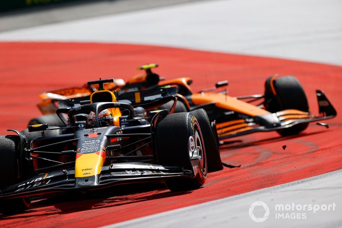 Max Verstappen, Red Bull Racing RB20, Lando Norris, McLaren MCL38, batalla por el liderato