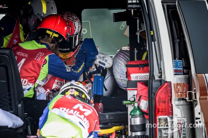 Marc Marquez, Repsol Honda Team, après sa chute