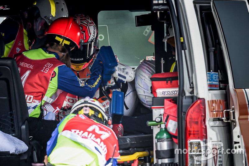 Marc Marquez, Repsol Honda Team, después de la caida