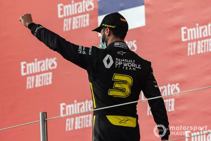 Daniel Ricciardo, Renault F1, 3rd position, on the podium