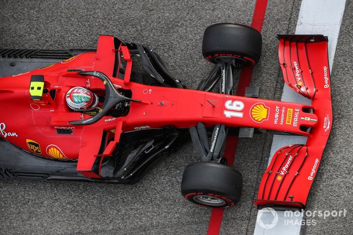 Charles Leclerc, Ferrari SF1000, heads for the grid