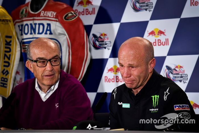 Carmelo Ezpeleta, CEO de Dorna Sports, Randy Mamola