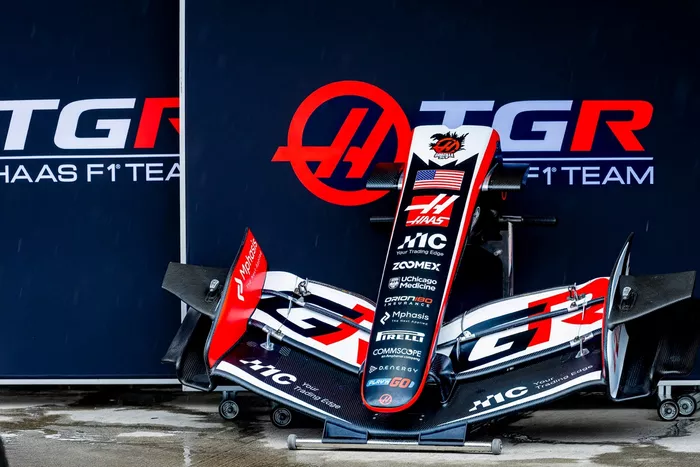 Alerón delantero de Oliver Bearman, del equipo Haas F1