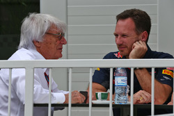 Bernie Ecclestone mit Christian Horner, Red Bull Racing