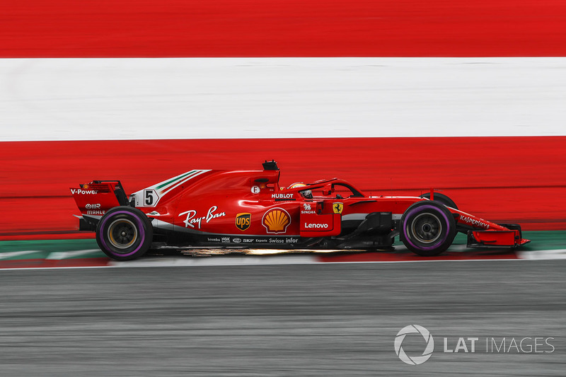 Sebastian Vettel, Ferrari SF71H and sparks