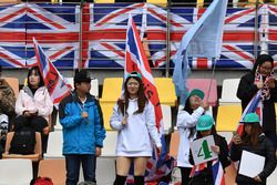 Lewis Hamilton, Mercedes-AMG F1 fans and banners