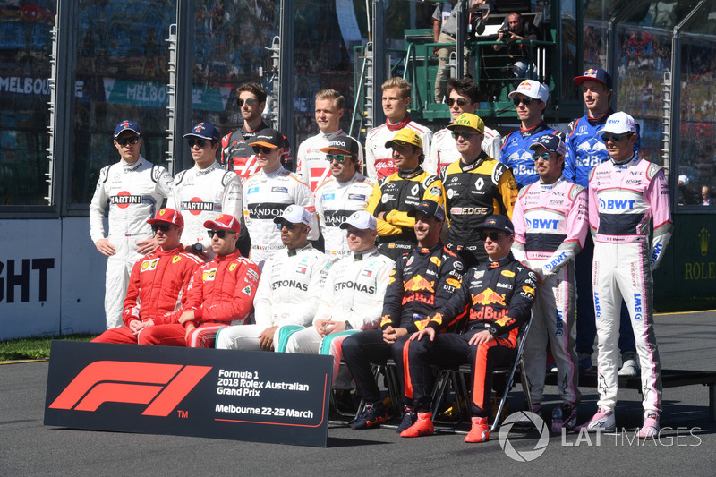 Gruppenfoto: Formel-1-Fahrer 2018