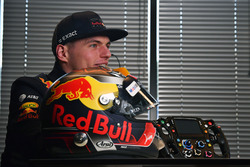 Max Verstappen, Red Bull Racing with helmet and steering wheel
