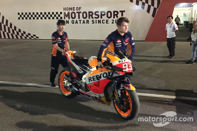 The bike of Marc Marquez, Repsol Honda Team after the crash