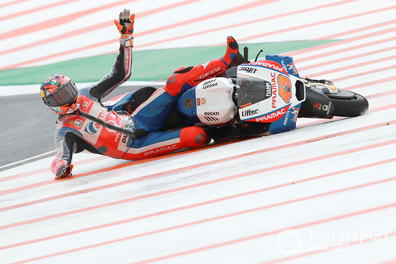 Jack Miller, Pramac Racing, tersungkur