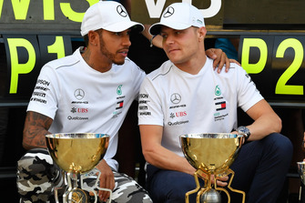 Race winner Lewis Hamilton, Mercedes AMG F1 and Valtteri Bottas, Mercedes AMG F1