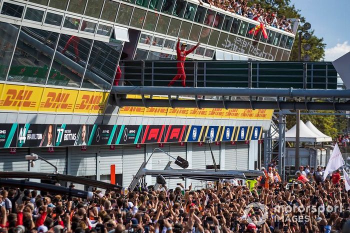 Podio: ganador Charles Leclerc, Ferrari