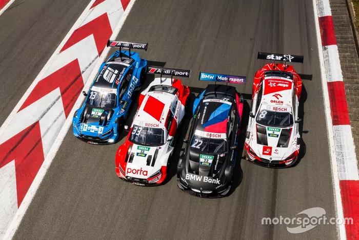 Automóviles de Robert Kubica, Orlen Team ART, BMW M4 DTM, Lucas Auer, BMW Team RMG, BMW M4 DTM, René Rast, Audi Sport Team Rosberg, Audi RS 5 DTM, Fabio Scherer, Audi Sport Team WRT, Audi RS 5 DTM