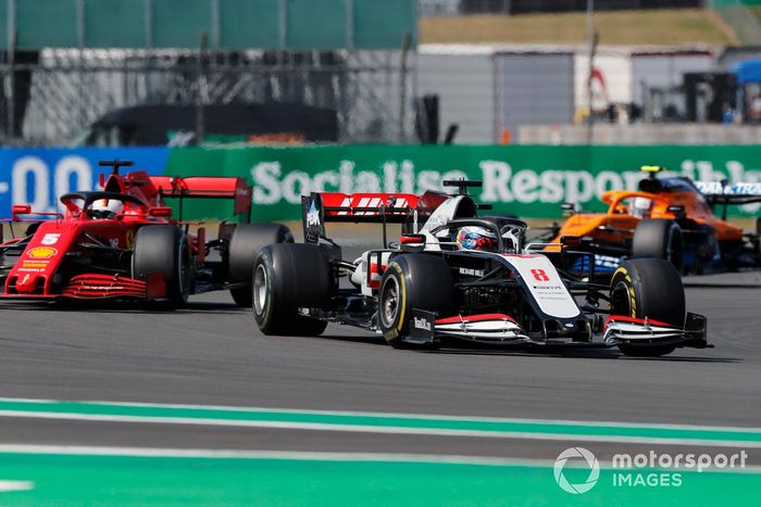 Romain Grosjean, Haas VF-20, Sebastian Vettel, Ferrari SF1000, Lando Norris, McLaren MCL35