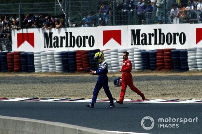 Ayrton Senna, Williams; Nicola Larini, Ferrari