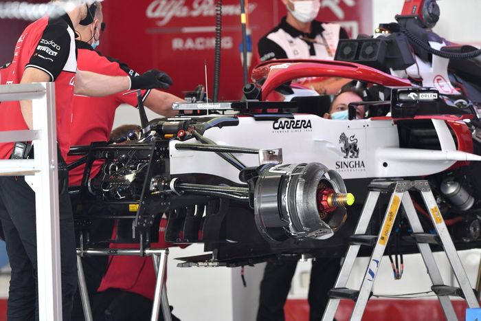 Detalle del conducto del freno delantero del Alfa Romeo Racing C41