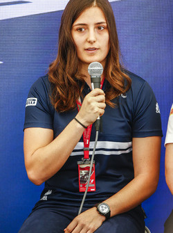 Tatiana Calderon, Sauber, at a Women in Motorsport Press Conference