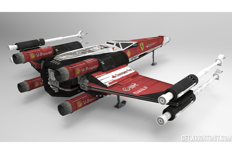 Star Wars X-Wing with Ferrari livery