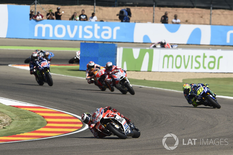 Jorge Lorenzo, Ducati Team, lideró desde el inicio y durante muchas vueltas el Gran Premio de Aragón de 2017