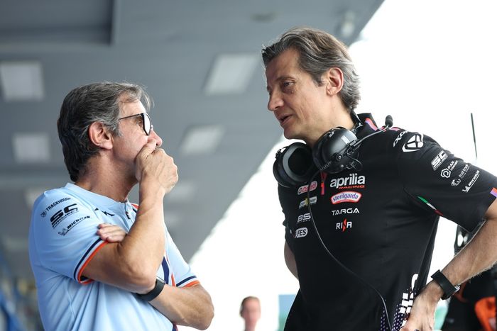 Davide Brivio, Team Principal Trackhouse Racing, Massimo Rivola, Aprilia Racing CEO