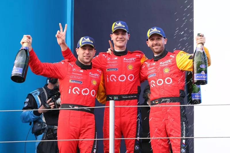 Podium : #20 BMW M Team WRT BMW M Hybrid V8 : Rene Rast, Robin Frijns, Sheldon Van Der Linde