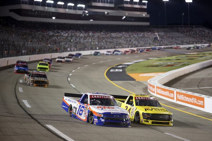Christian Eckes, Chevrolet, Layne Riggs, Front Row Motorsports Ford