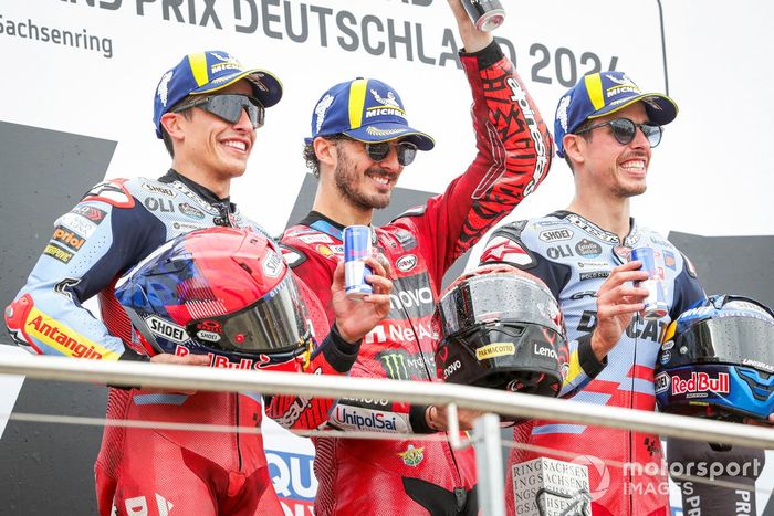 Francesco Bagnaia, Equipo Ducati, Marc Márquez, Gresini Racing, Alex Márquez, Gresini Racing