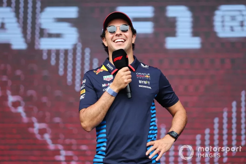  Sergio Perez, Red Bull Racing, on stage in the Fan Forum