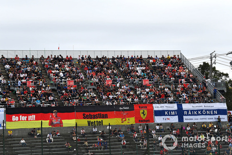 Ferrari fans and banners
