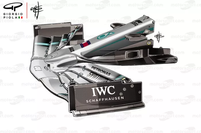 Mercedes W10 alerón delantero
