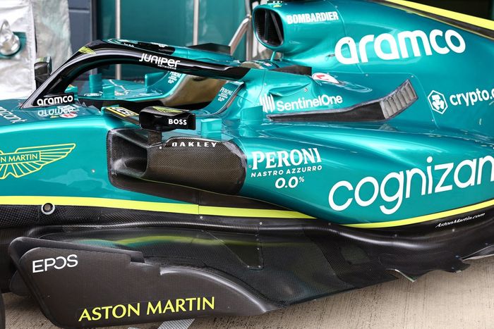 Detalle de las aletas del Aston Martin AMR22
