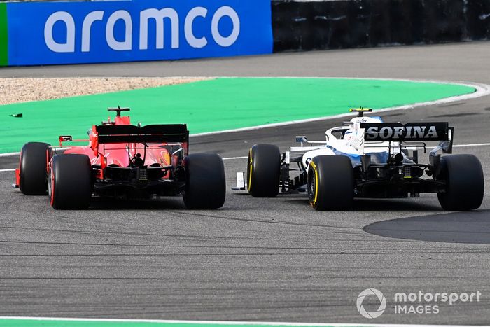 Nicholas Latifi, Williams FW43, Sebastian Vettel, Ferrari SF1000