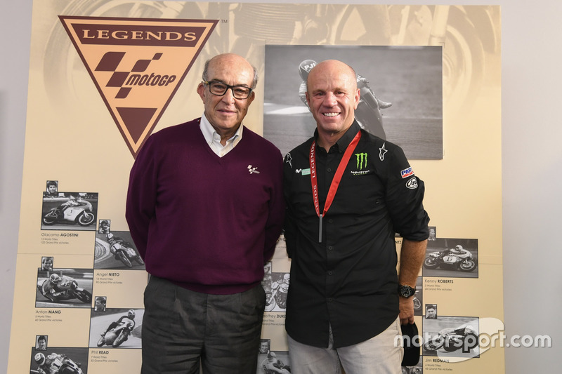 Carmelo Ezpeleta, CEO of Dorna Sports, Randy Mamola