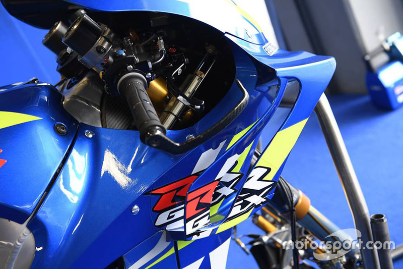 Fairing detail on the bike of Alex Rins, Team Suzuki MotoGP