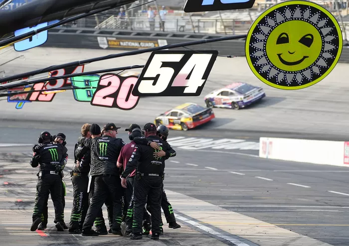 Joe Gibbs Racing team members celebrate