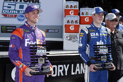 Polesitter Alex Bowman, Hendrick Motorsports, Nationwide Chevrolet Camaro, second place Denny Hamlin