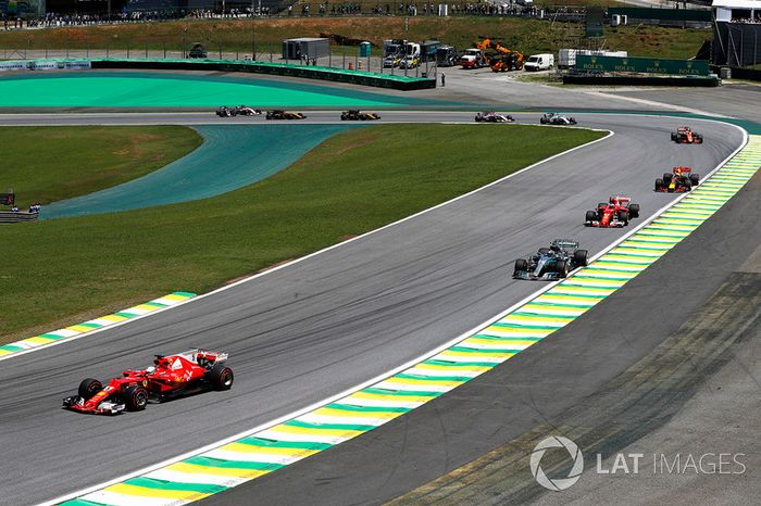 Sebastian Vettel, Ferrari SF70H, Valtteri Bottas, Mercedes AMG F1 W08, Kimi Raikkonen, Ferrari SF70H, Max Verstappen, Red Bull Racing RB13