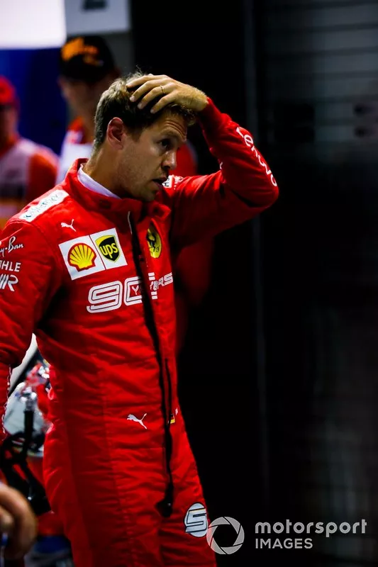 Sebastian Vettel, Ferrari al Parc Ferme 