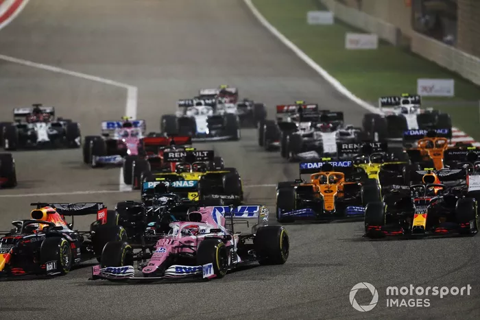 Max Verstappen, Red Bull Racing RB16, Sergio Pérez, Racing Point RP20, Valtteri Bottas, Mercedes F1 W11, Alex Albon, Red Bull Racing RB16 