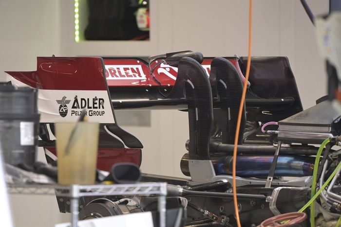 Detalle del alerón trasero del Alfa Romeo Racing C41