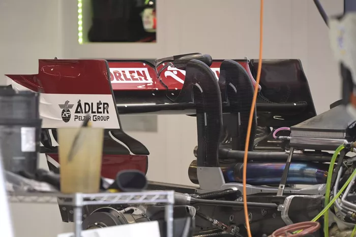 Detalle del alerón trasero del Alfa Romeo Racing C41