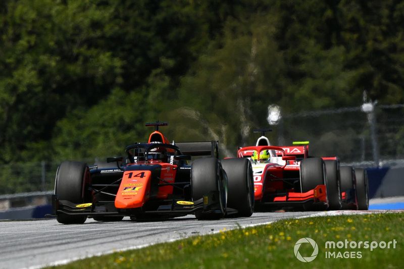 Nobuharu Matsushita, MP Motorsport, y Mick Schumacher, Prema Racing