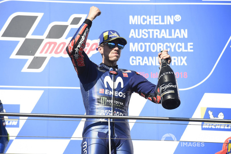 Podio: ganador de la carrera Maverick Viñales, Yamaha Factory Racing