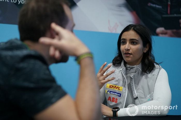 Reema Juffali, Jaguar VIP car being interviewed by the media